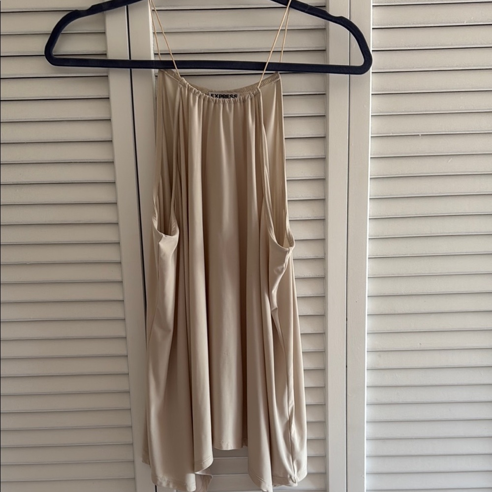 Express elegant Cream Spaghetti Strap Top